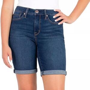 Seven7 Style# MY3107 Mid Rise Bermudan Shorts Size 10 Medium Wash